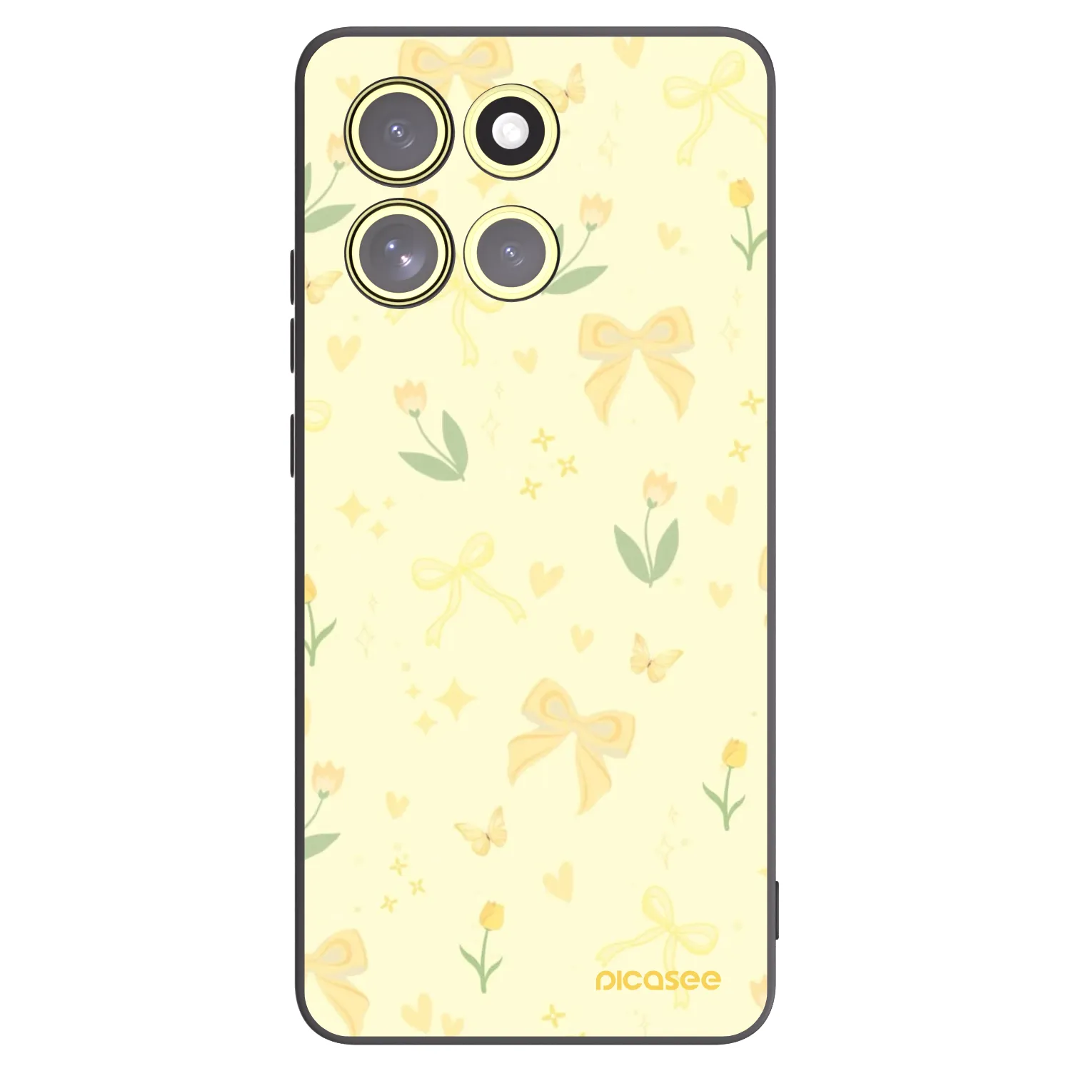 Picasee silikonowe czarne etui na Motorola Moto G86 5G - Honey Blossom