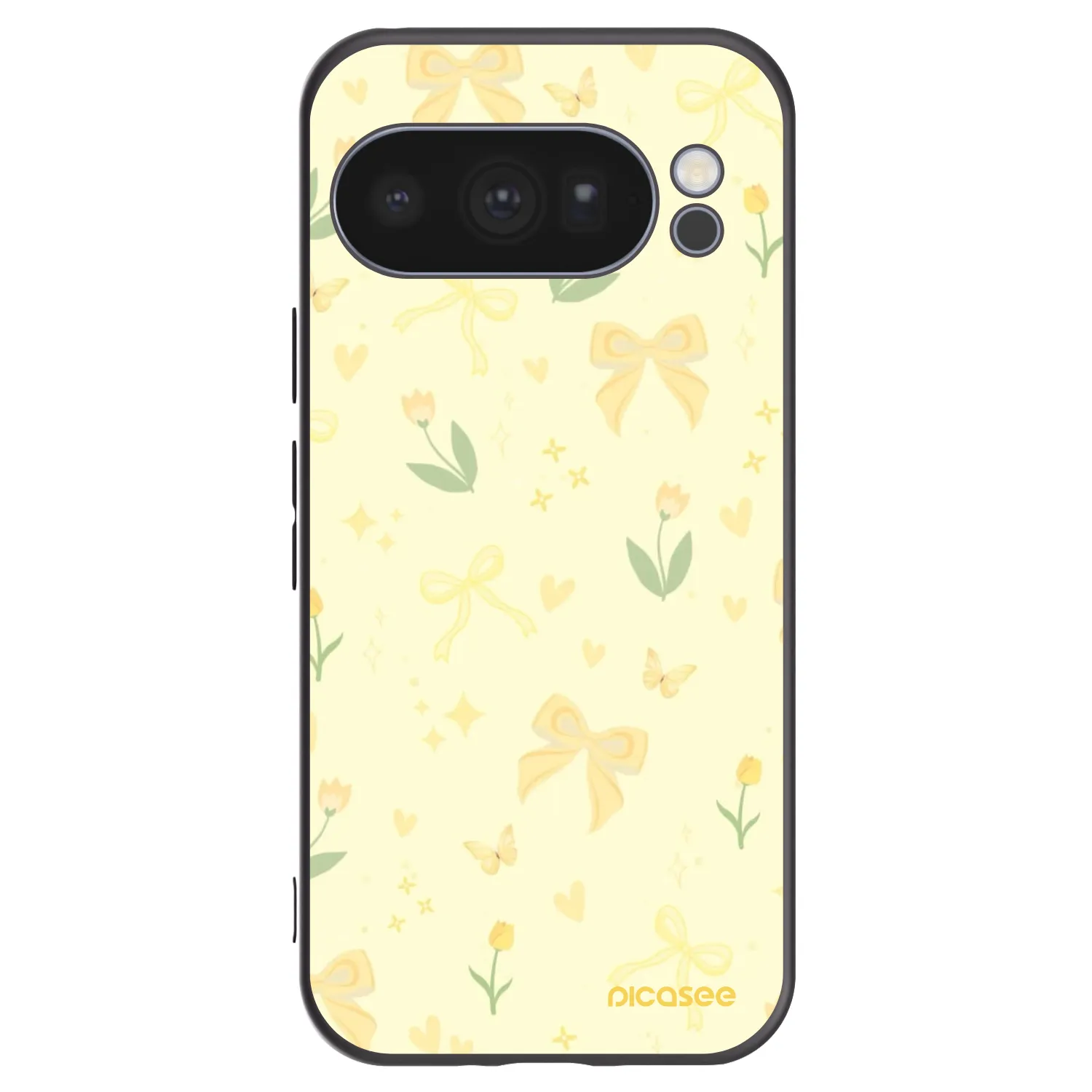 Picasee silikonowe czarne etui na Google Pixel 10 Pro - Honey Blossom