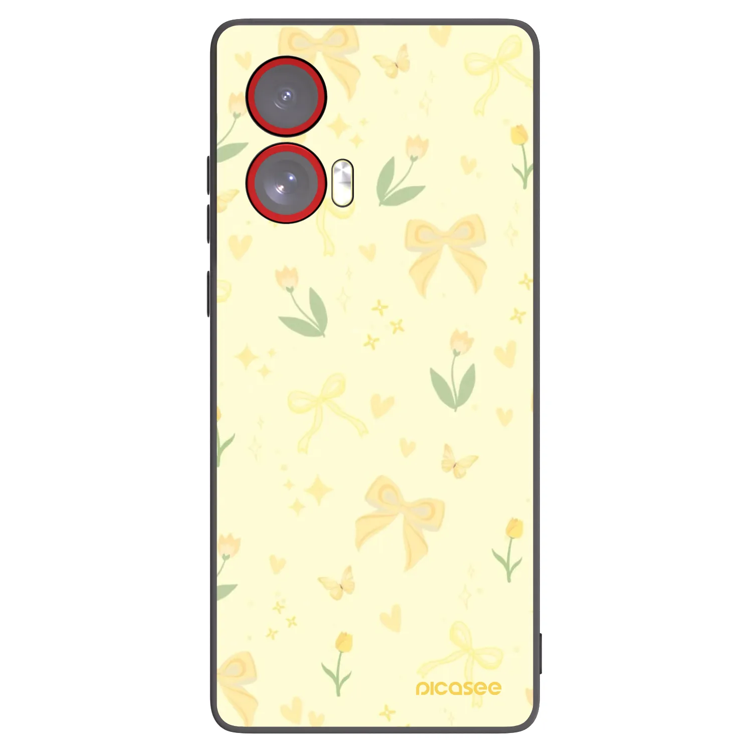 Picasee silikonowe czarne etui na Motorola Edge 50 Fusion - Honey Blossom