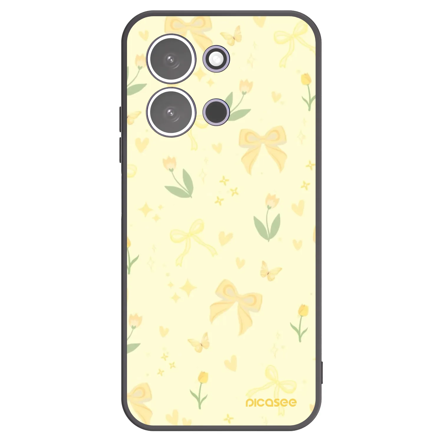 Picasee silikonowe czarne etui na Xiaomi Redmi 15C 5G - Honey Blossom