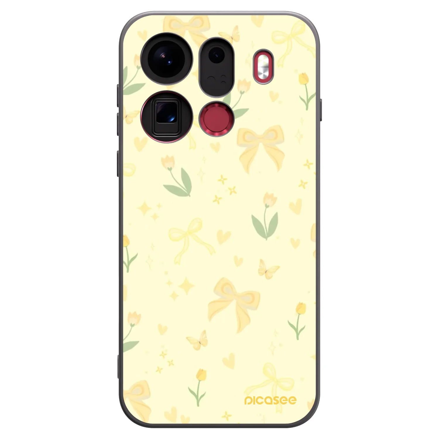 Picasee silikonowe czarne etui na OPPO Find X9 Pro - Honey Blossom