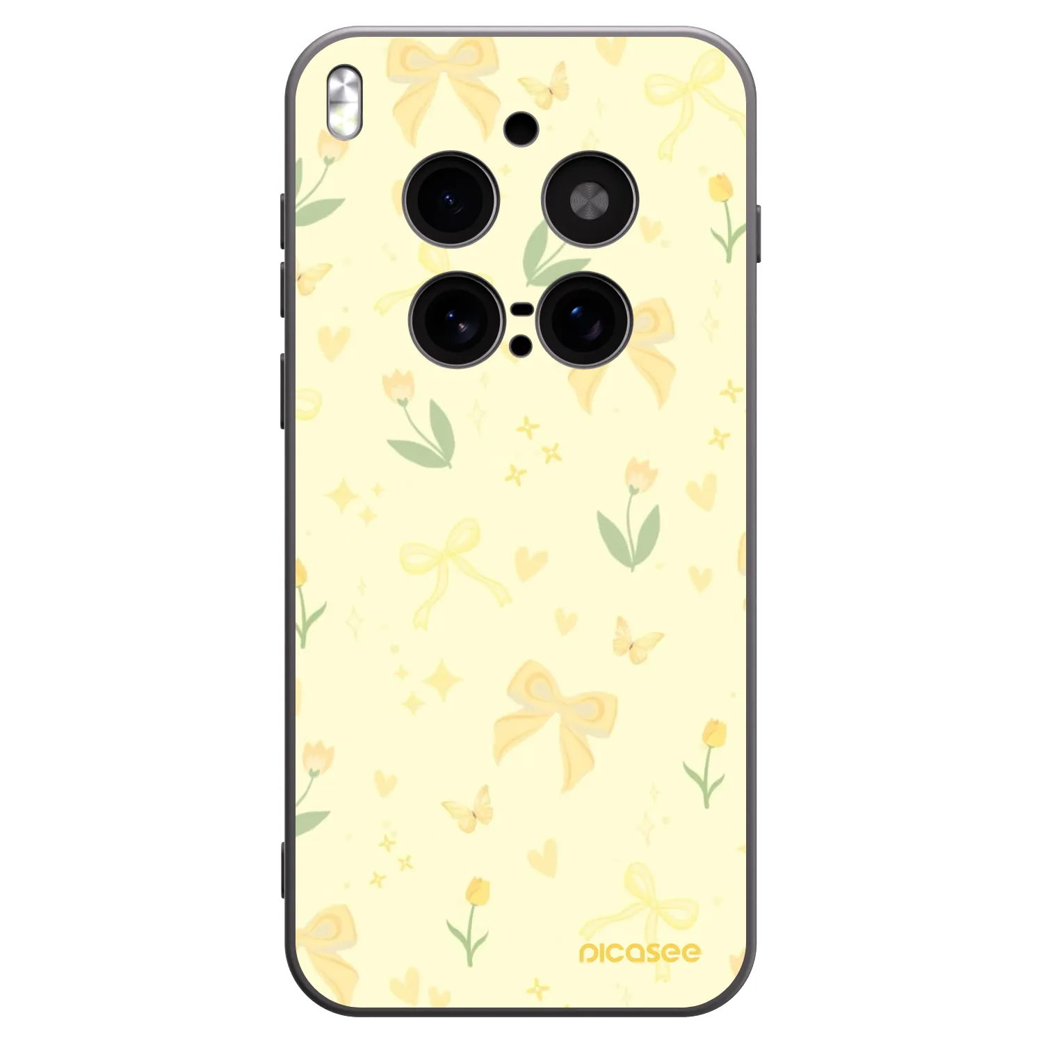 Picasee silikonowe czarne etui na Vivo X300 Pro - Honey Blossom