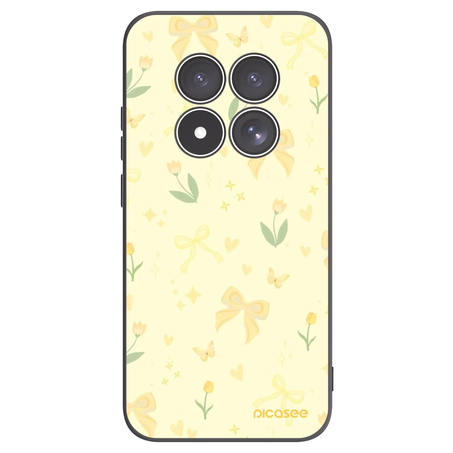 Picasee silikonowe czarne etui na Xiaomi Redmi Note 15 Pro 5G - Honey Blossom