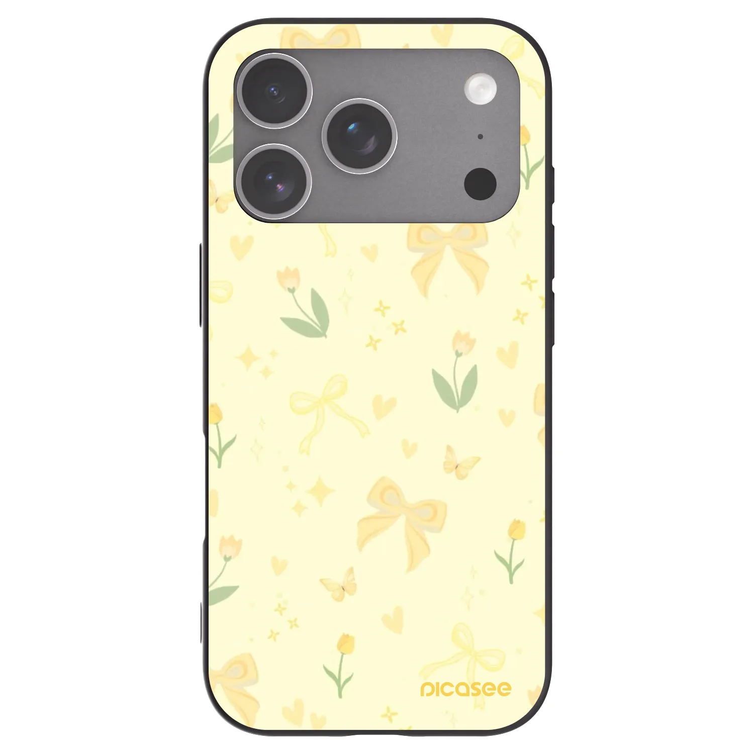 Picasee silikonowe czarne etui na Apple iPhone 18 Pro - Honey Blossom