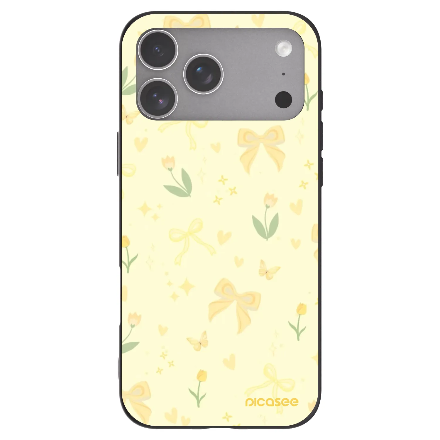 Picasee silikonowe czarne etui na Apple iPhone 18 Pro Max - Honey Blossom
