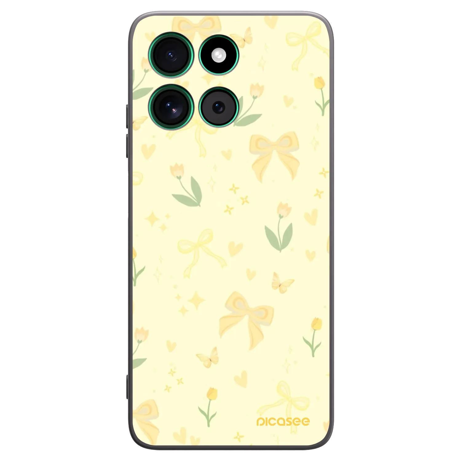 Picasee silikonowe czarne etui na Motorola Moto G57 Power - Honey Blossom