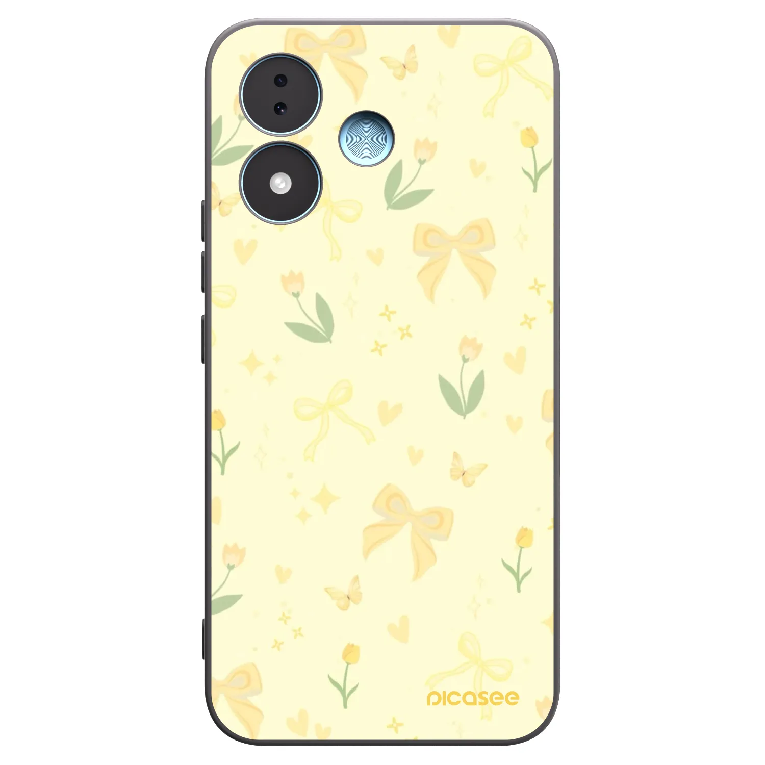 Picasee silikonowe czarne etui na Xiaomi Redmi Note 17 5G - Honey Blossom