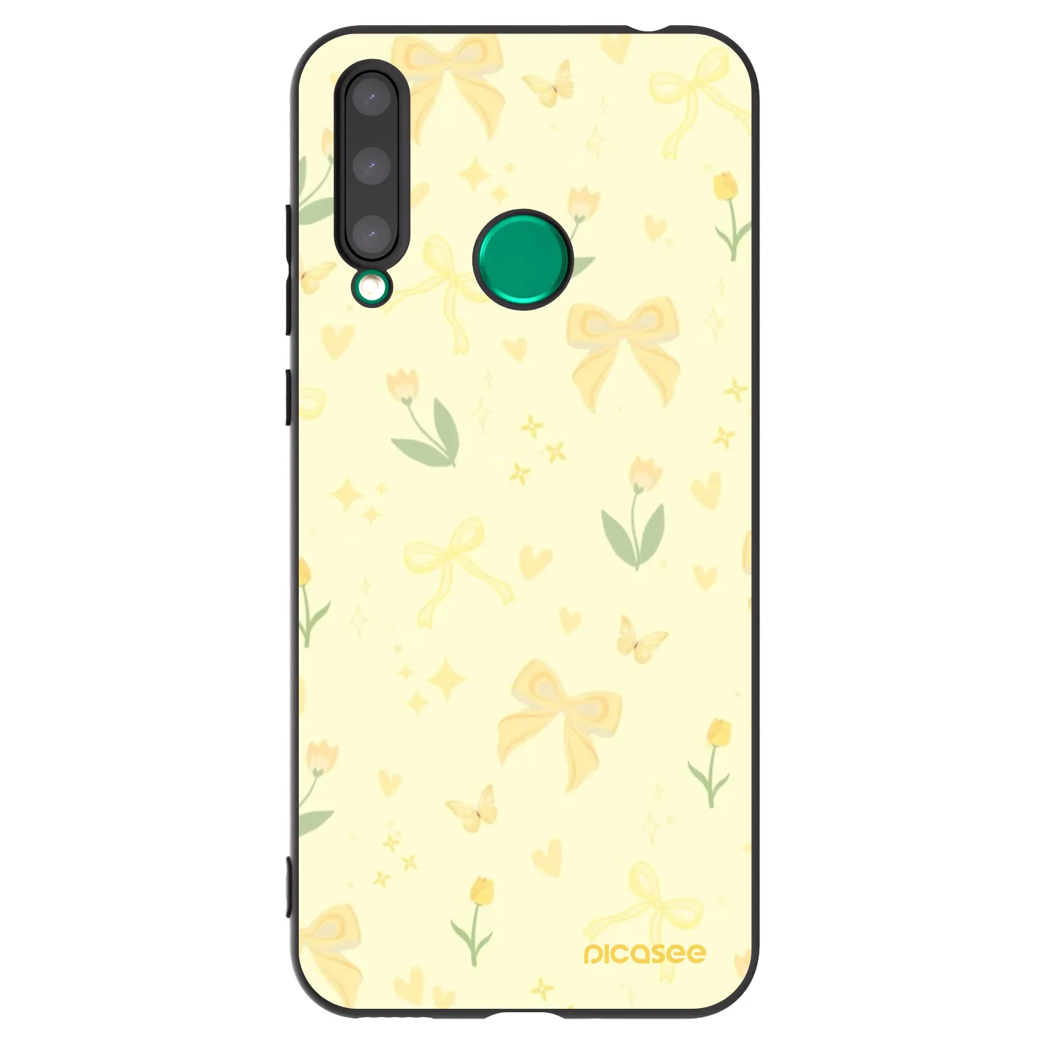 Picasee silikonowe czarne etui na Honor 20 Lite - Honey Blossom