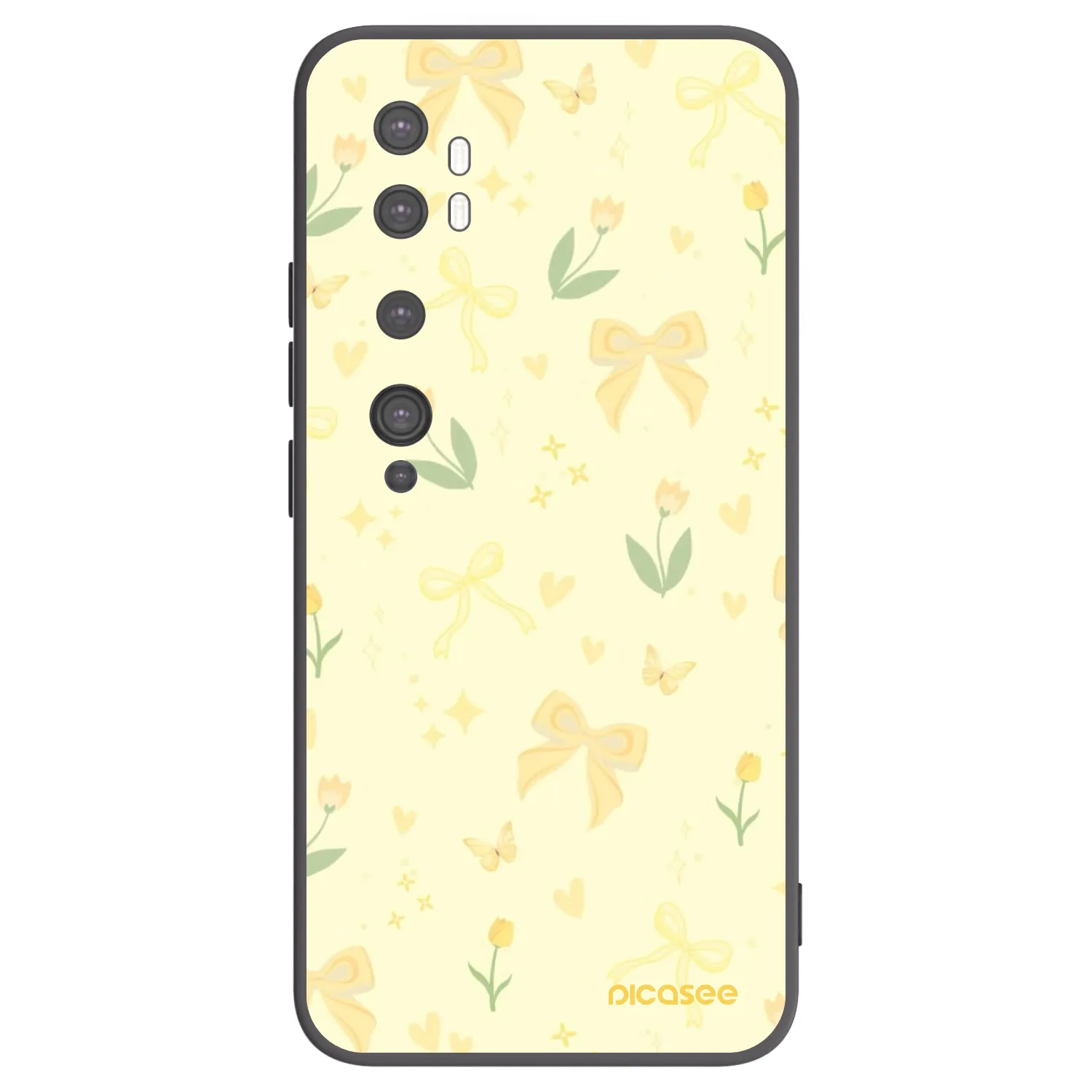 Picasee silikonowe czarne etui na Xiaomi Mi Note 10 (Pro) - Honey Blossom