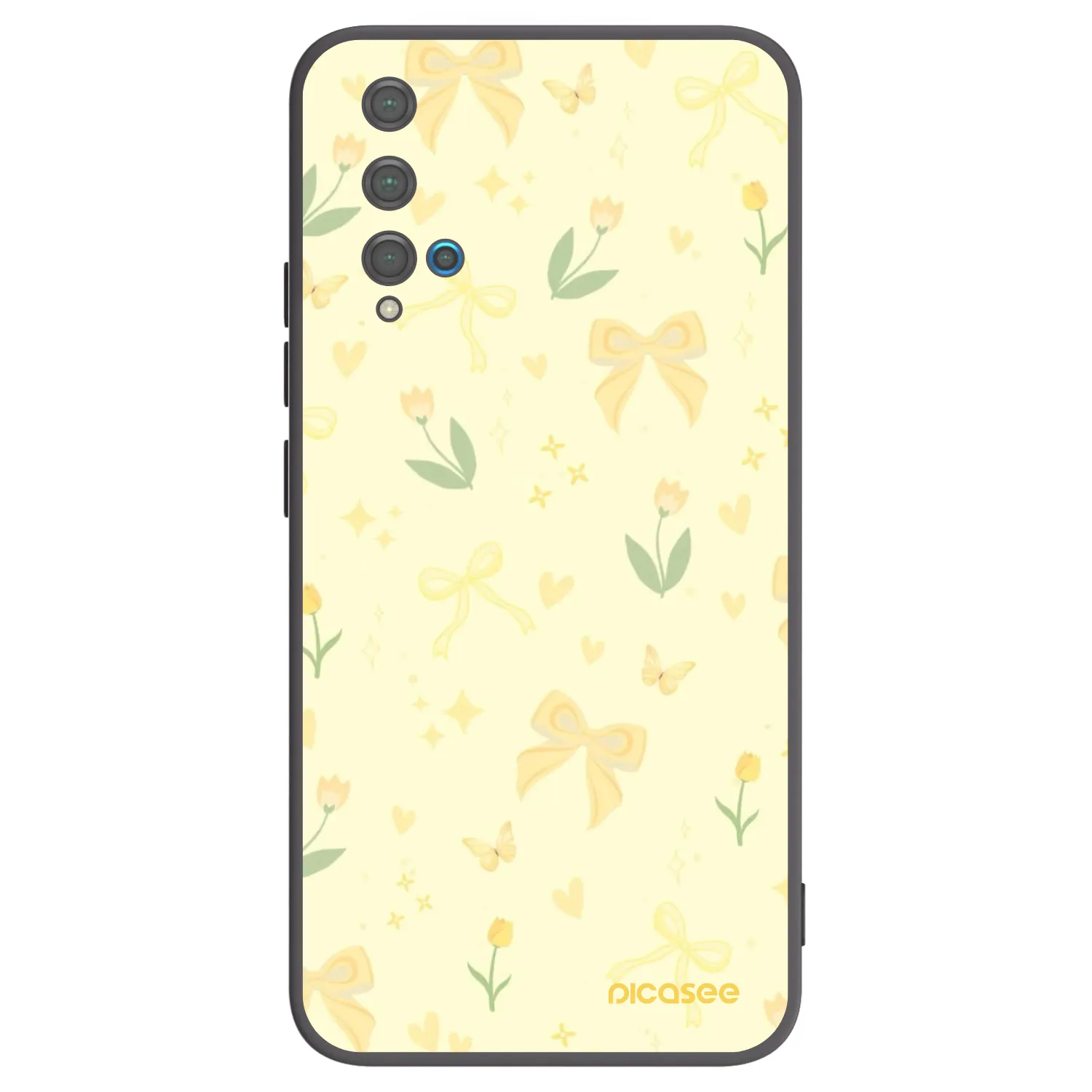 Picasee silikonowe czarne etui na Huawei Nova 5T - Honey Blossom