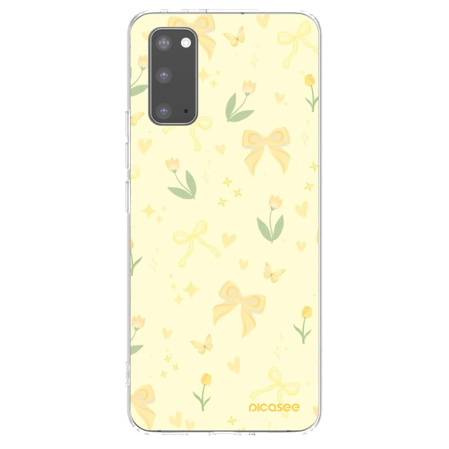 Picasee silikonowe przeźroczyste etui na Samsung Galaxy S20 G980F - Honey Blossom