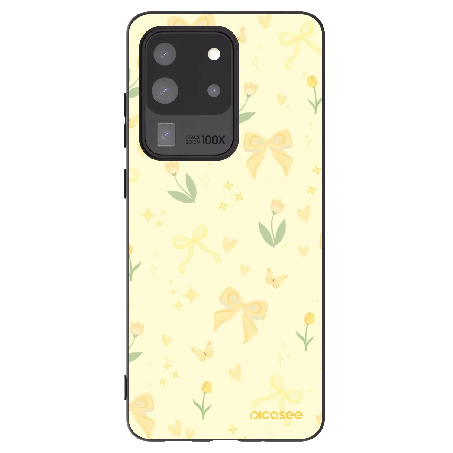 Picasee silikonowe czarne etui na Samsung Galaxy S20 Ultra 5G G988F - Honey Blossom