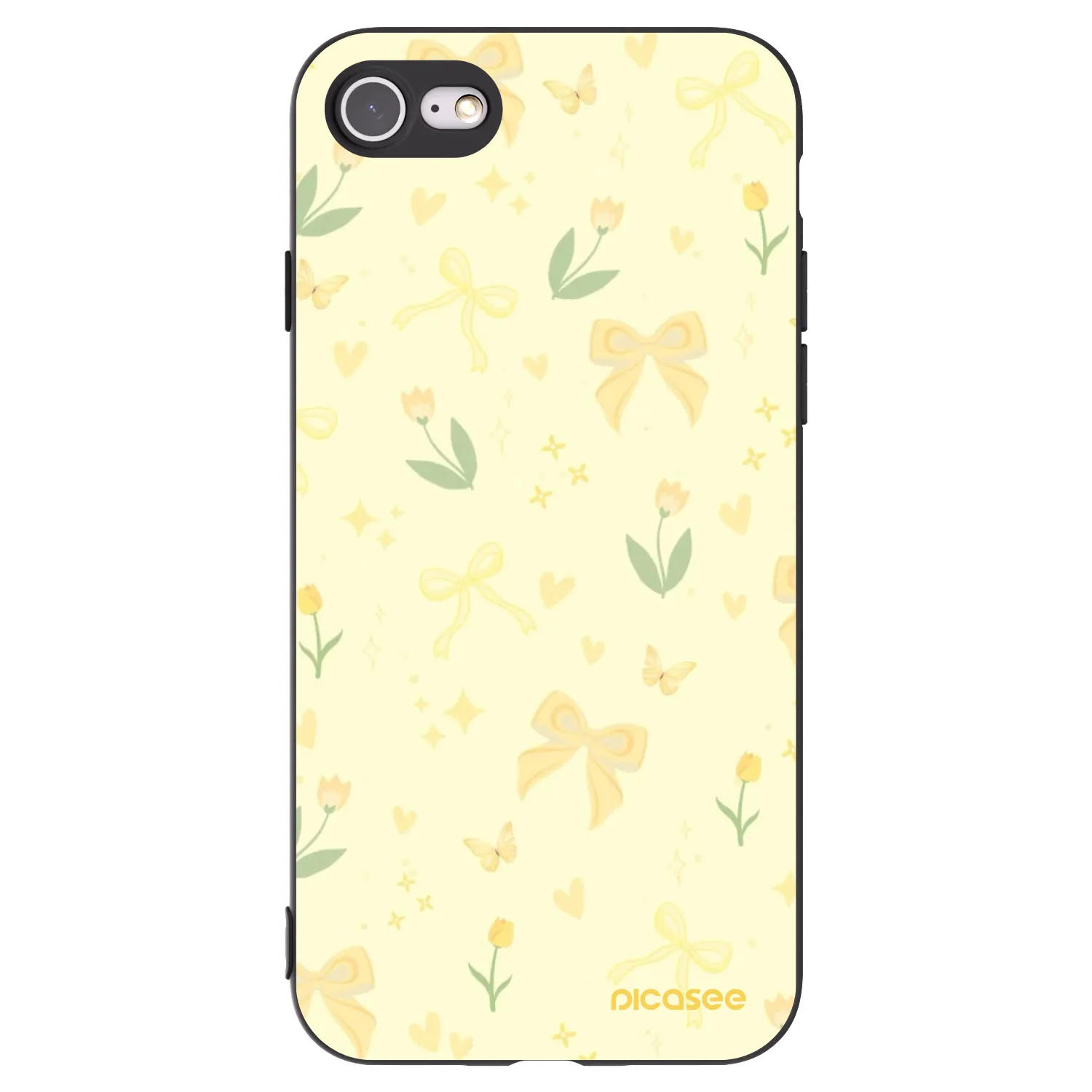 Picasee silikonowe czarne etui na Apple iPhone SE 2020 - Honey Blossom