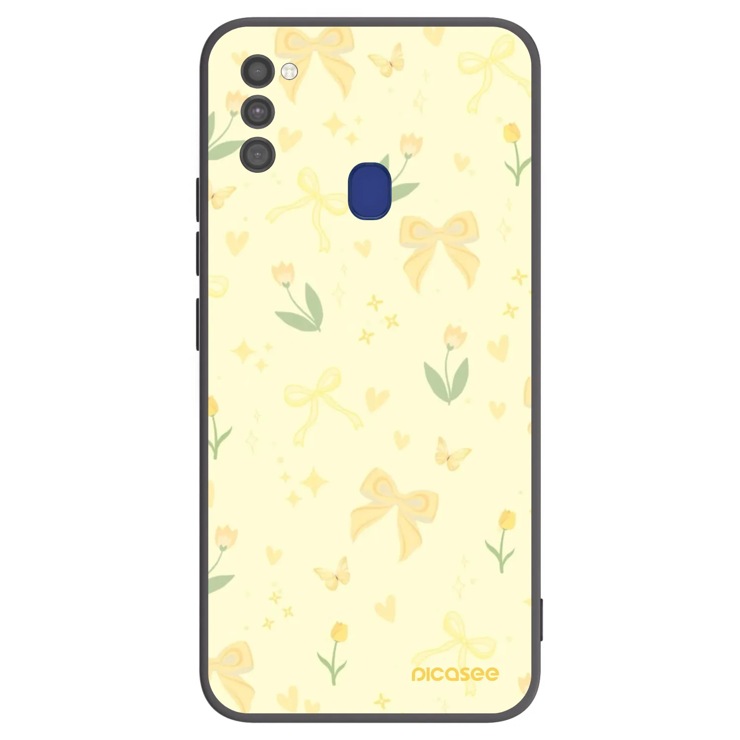 Picasee silikonowe czarne etui na Samsung Galaxy M21 M215F - Honey Blossom