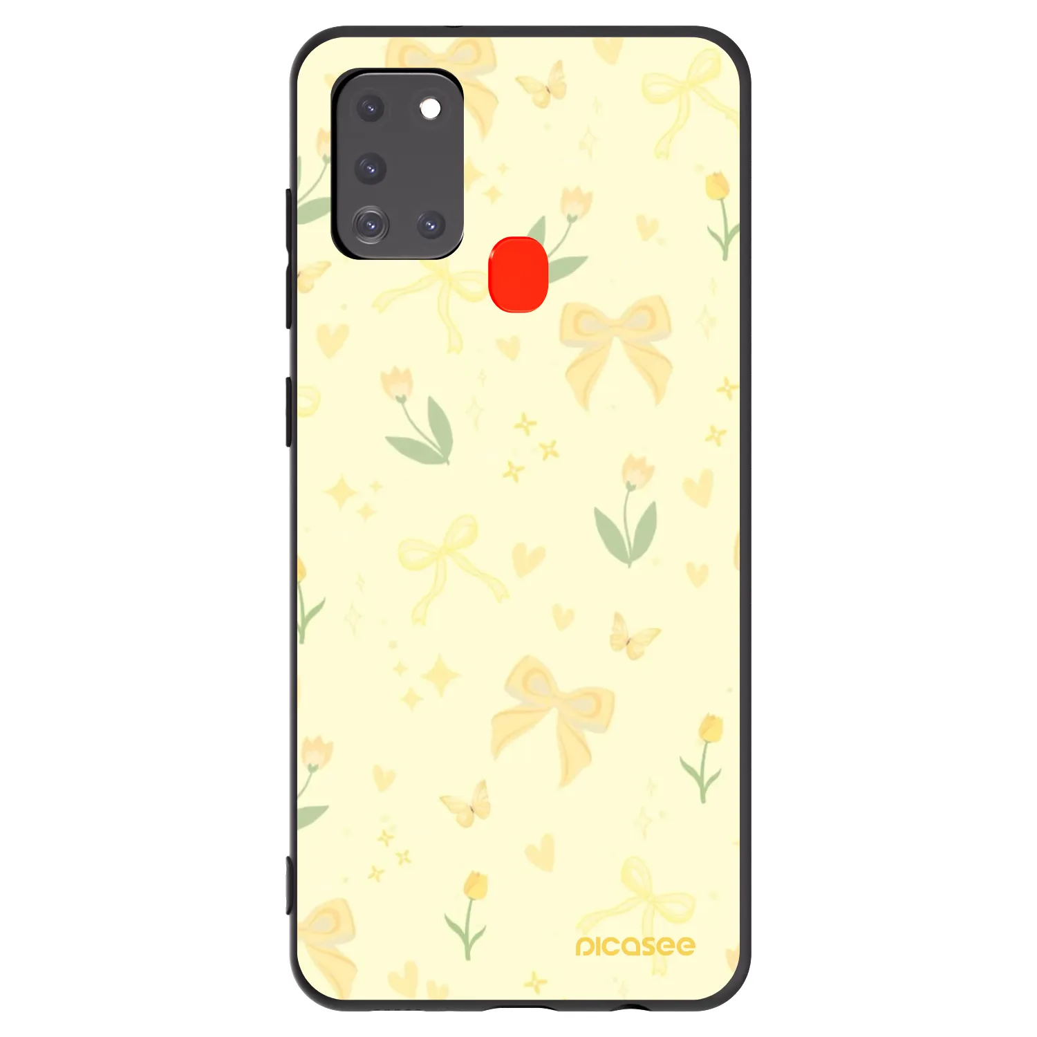 Picasee silikonowe czarne etui na Samsung Galaxy A21s - Honey Blossom