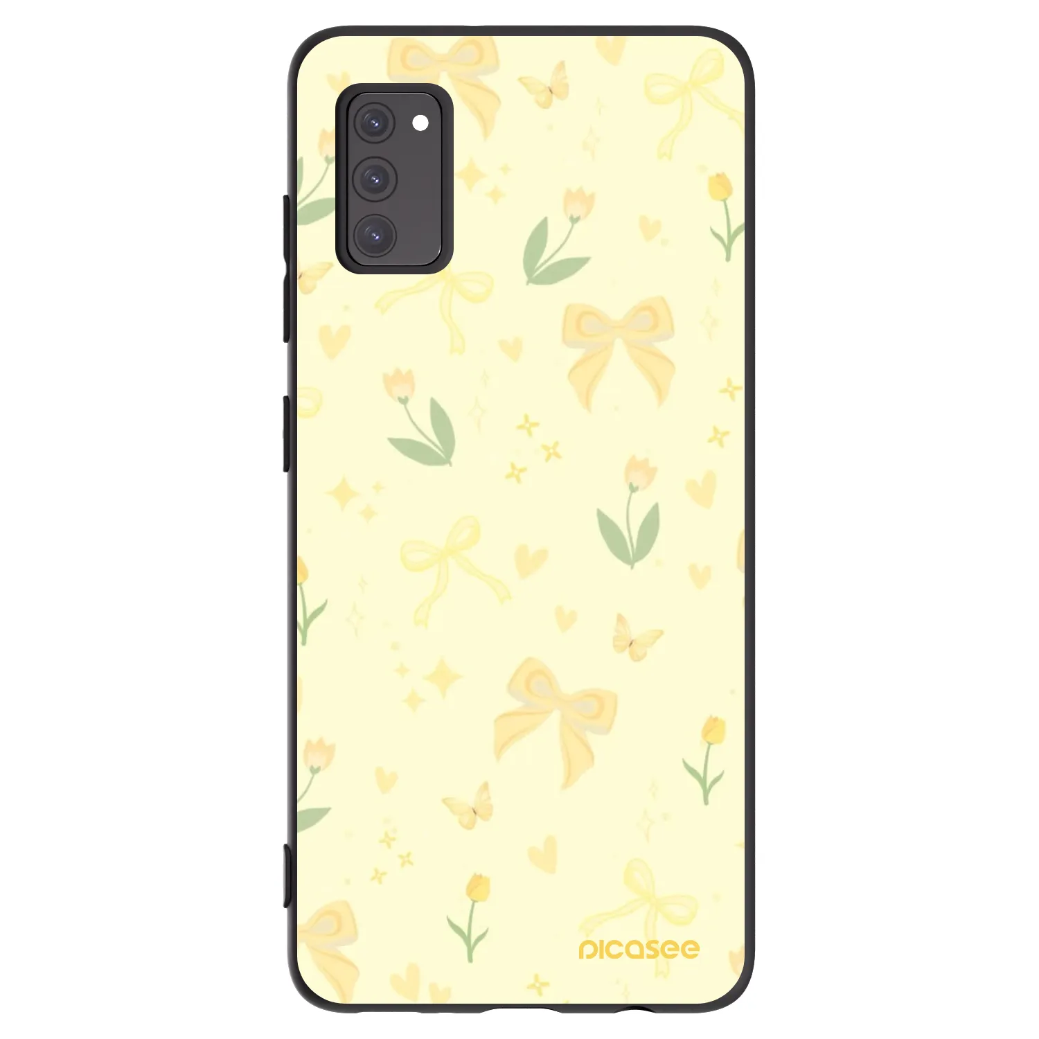 Picasee silikonowe czarne etui na Samsung Galaxy A41 A415F - Honey Blossom