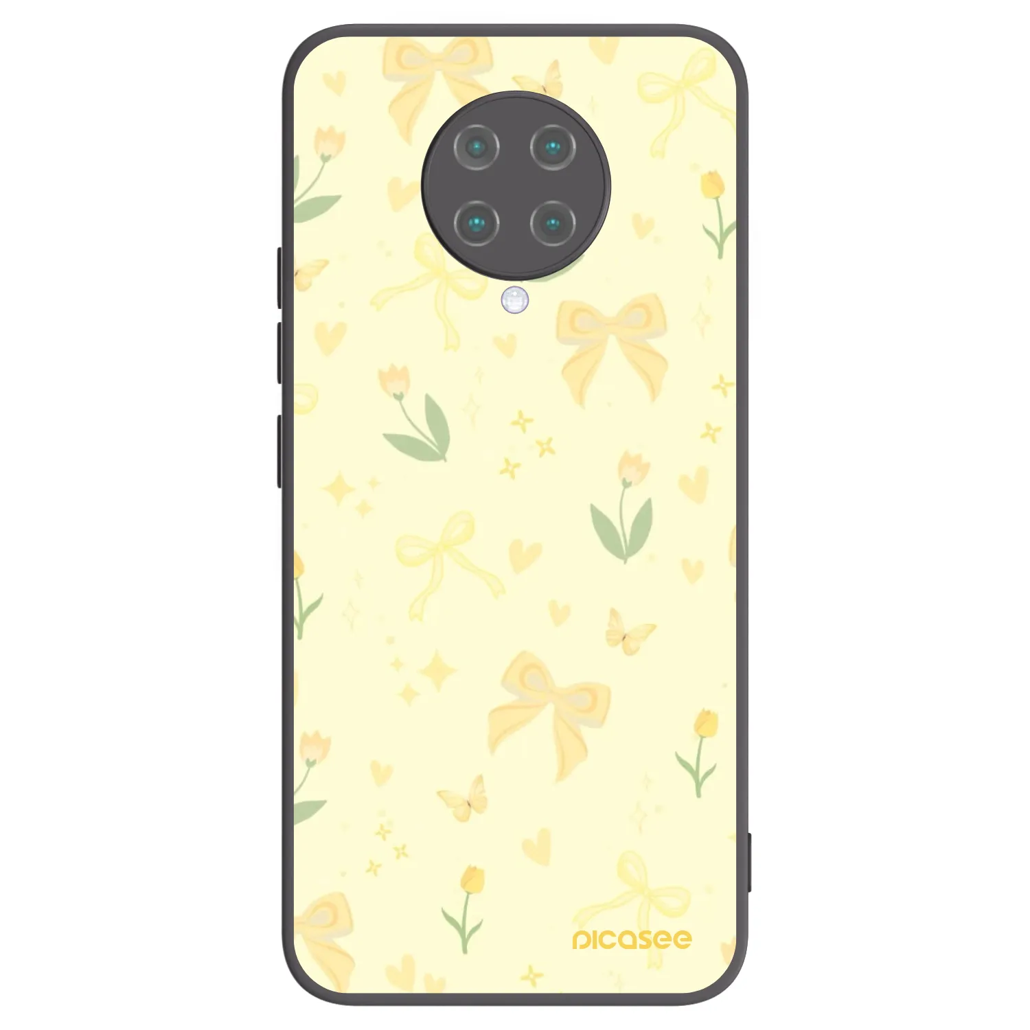 Picasee silikonowe czarne etui na Xiaomi Poco F2 Pro - Honey Blossom