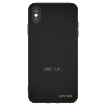 Picasee silikonowe czarne etui na Apple iPhone XS Max - Discipline