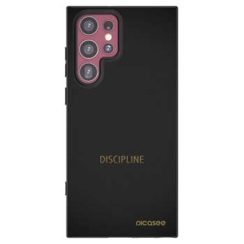 Picasee silikonowe czarne etui na Samsung Galaxy S22 Ultra 5G - Discipline