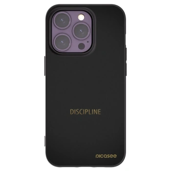 Picasee silikonowe czarne etui na Apple iPhone 14 Pro - Discipline