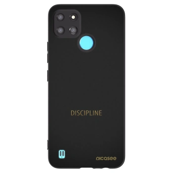 Picasee silikonowe czarne etui na Realme C21Y - Discipline