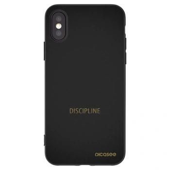 Picasee silikonowe czarne etui na Apple iPhone X/XS - Discipline