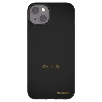 Picasee silikonowe czarne etui na Apple iPhone 15 Plus - Discipline