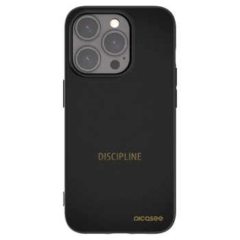 Picasee silikonowe czarne etui na Apple iPhone 15 Pro - Discipline