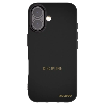 Picasee silikonowe czarne etui na Apple iPhone 16 - Discipline