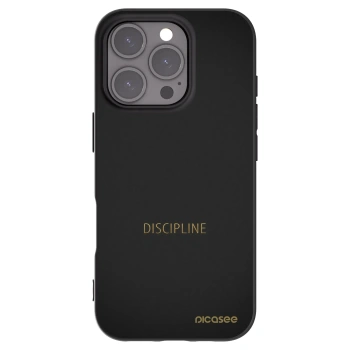 Picasee silikonowe czarne etui na Apple iPhone 16 Pro - Discipline