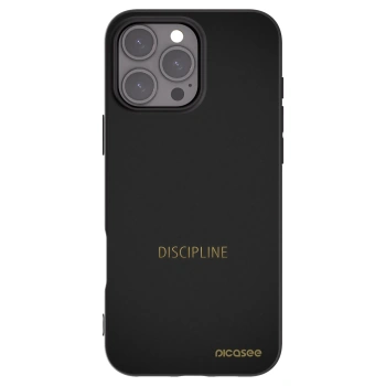 Picasee silikonowe czarne etui na Apple iPhone 16 Pro Max - Discipline
