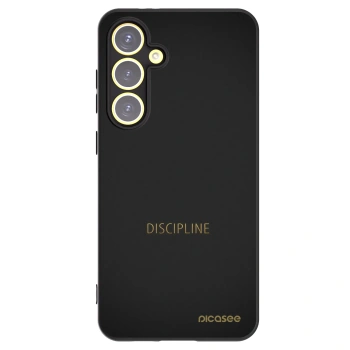 Picasee silikonowe czarne etui na Samsung Galaxy S24 FE S721B - Discipline