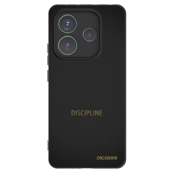 Picasee silikonowe czarne etui na Xiaomi Redmi Note 14 5G - Discipline