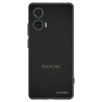 Picasee silikonowe czarne etui na Motorola Moto G35 5G - Discipline