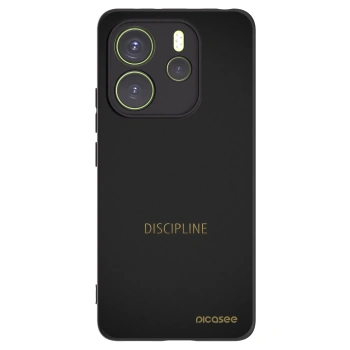 Picasee silikonowe czarne etui na Xiaomi Redmi Note 14 4G - Discipline