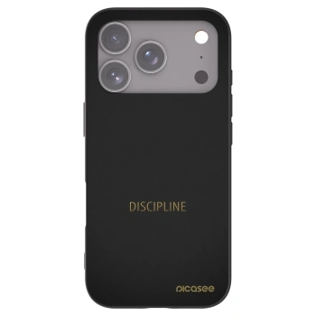 Picasee silikonowe czarne etui na Apple iPhone 17 Pro - Discipline