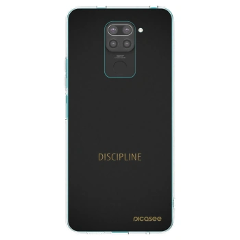 Picasee silikonowe czarne etui na Xiaomi Redmi Note 9 - Discipline