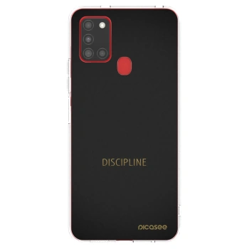 Picasee silikonowe przeźroczyste etui na Samsung Galaxy A21s - Discipline