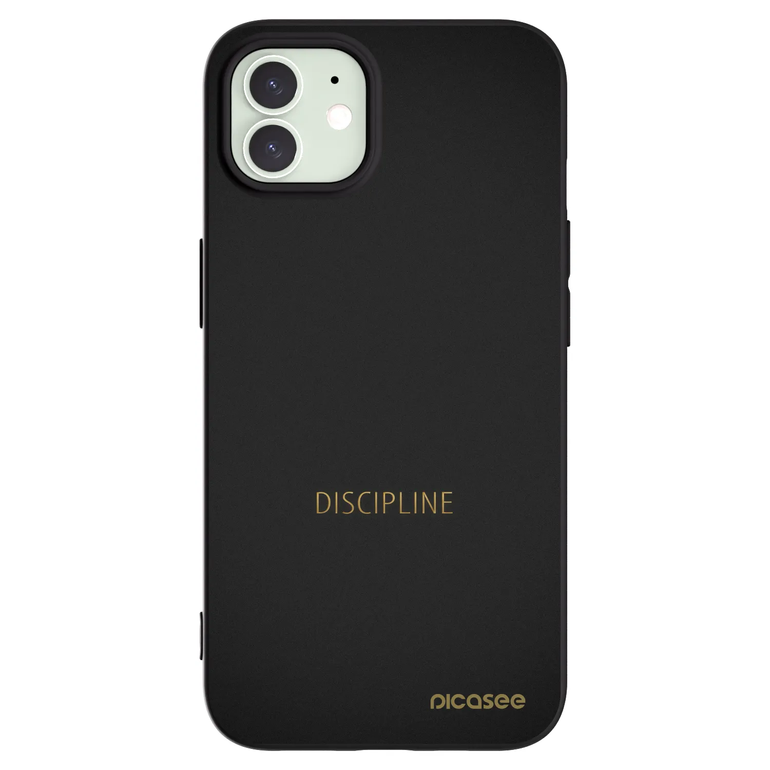 Picasee silikonowe czarne etui na Apple iPhone 12 - Discipline