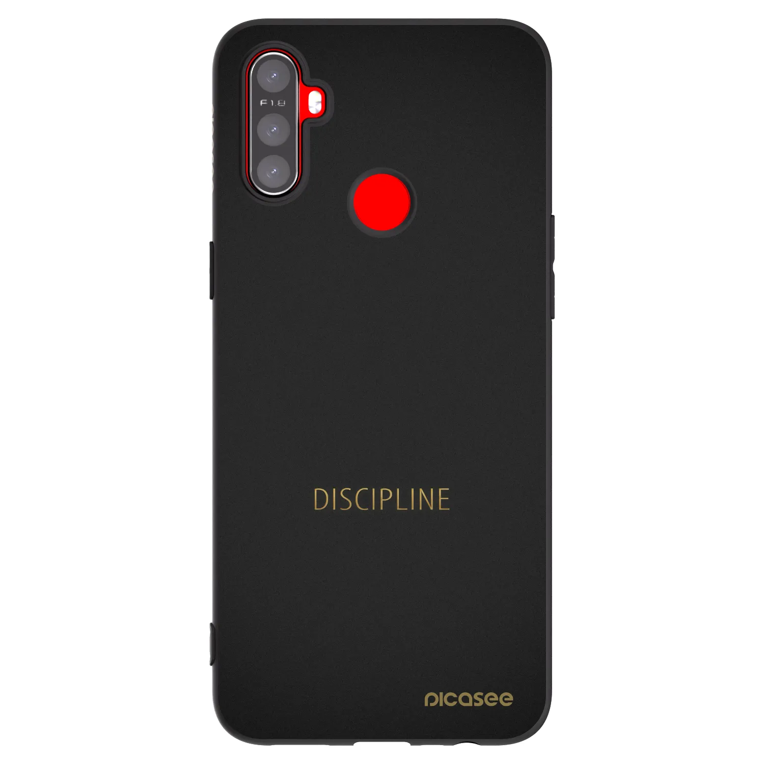 Picasee silikonowe czarne etui na Realme C3 - Discipline