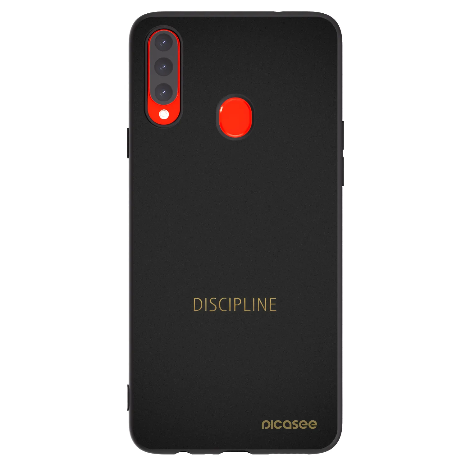Picasee silikonowe czarne etui na Samsung Galaxy A20s - Discipline