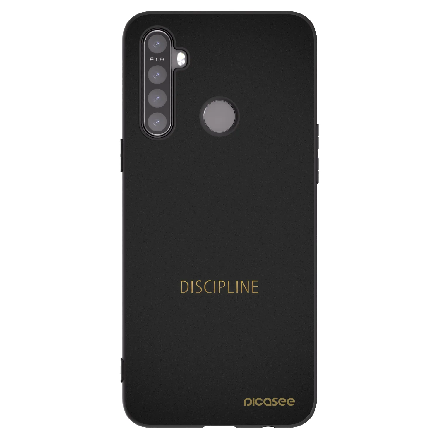 Picasee silikonowe czarne etui na Realme 5 - Discipline