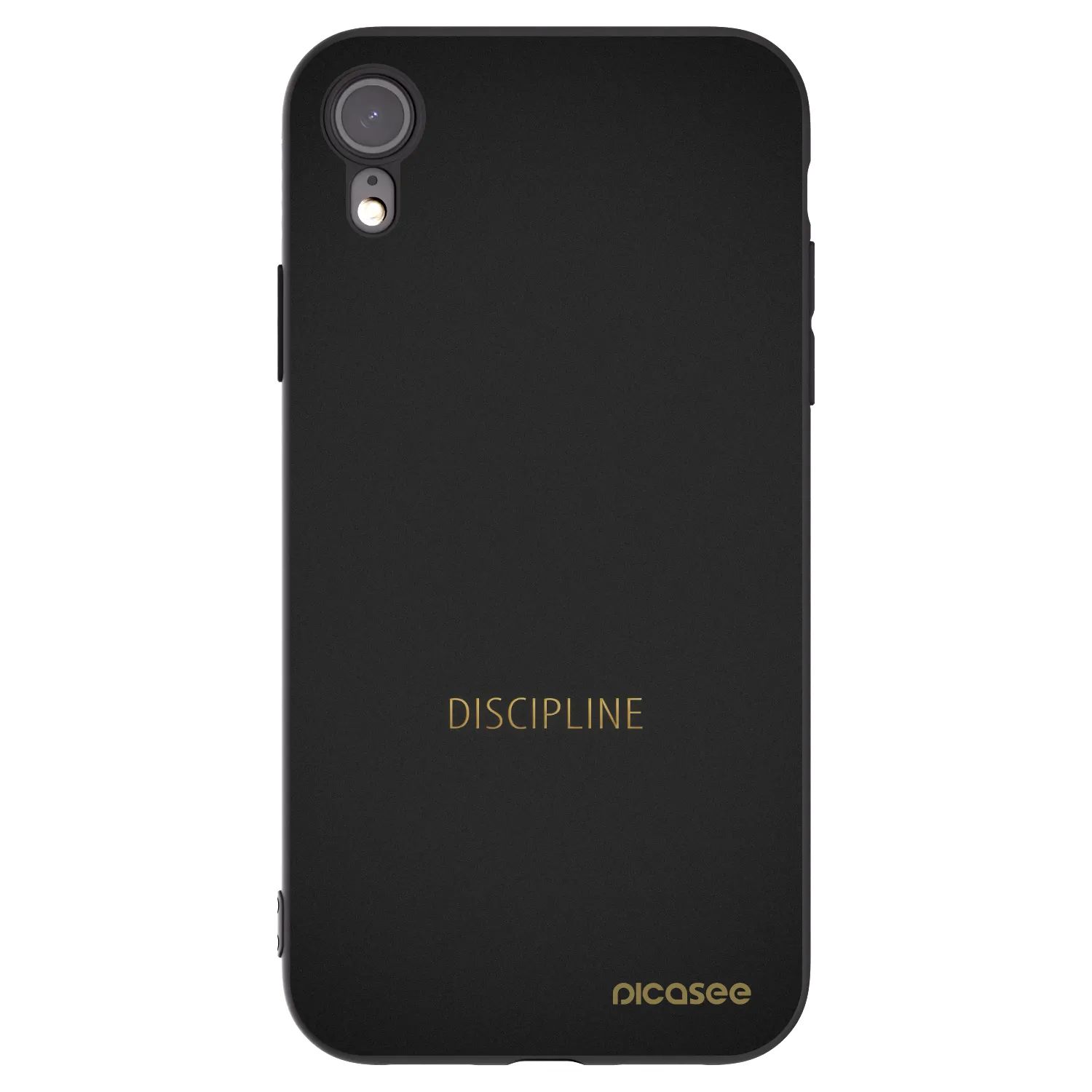Picasee silikonowe czarne etui na Apple iPhone XR - Discipline