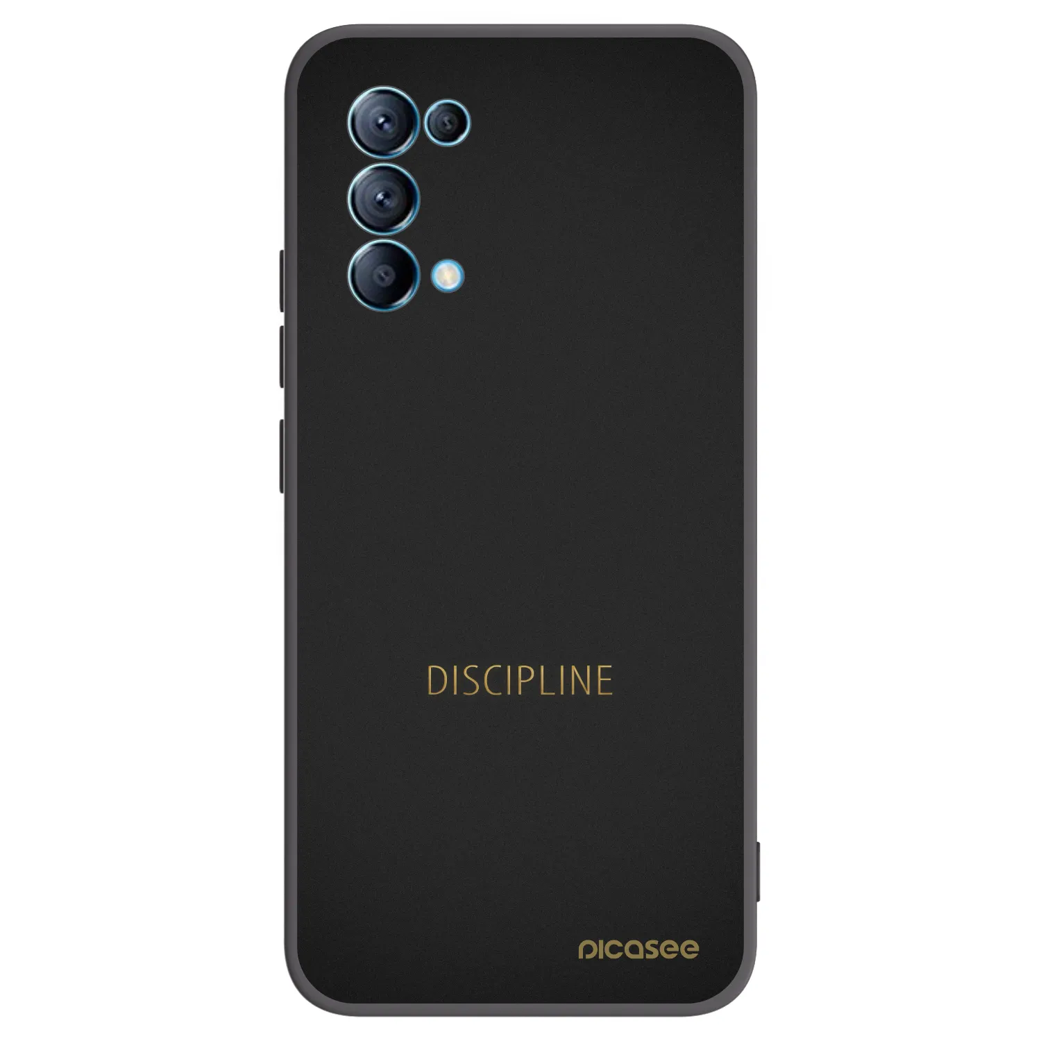 Picasee silikonowe czarne etui na OPPO A16s - Discipline