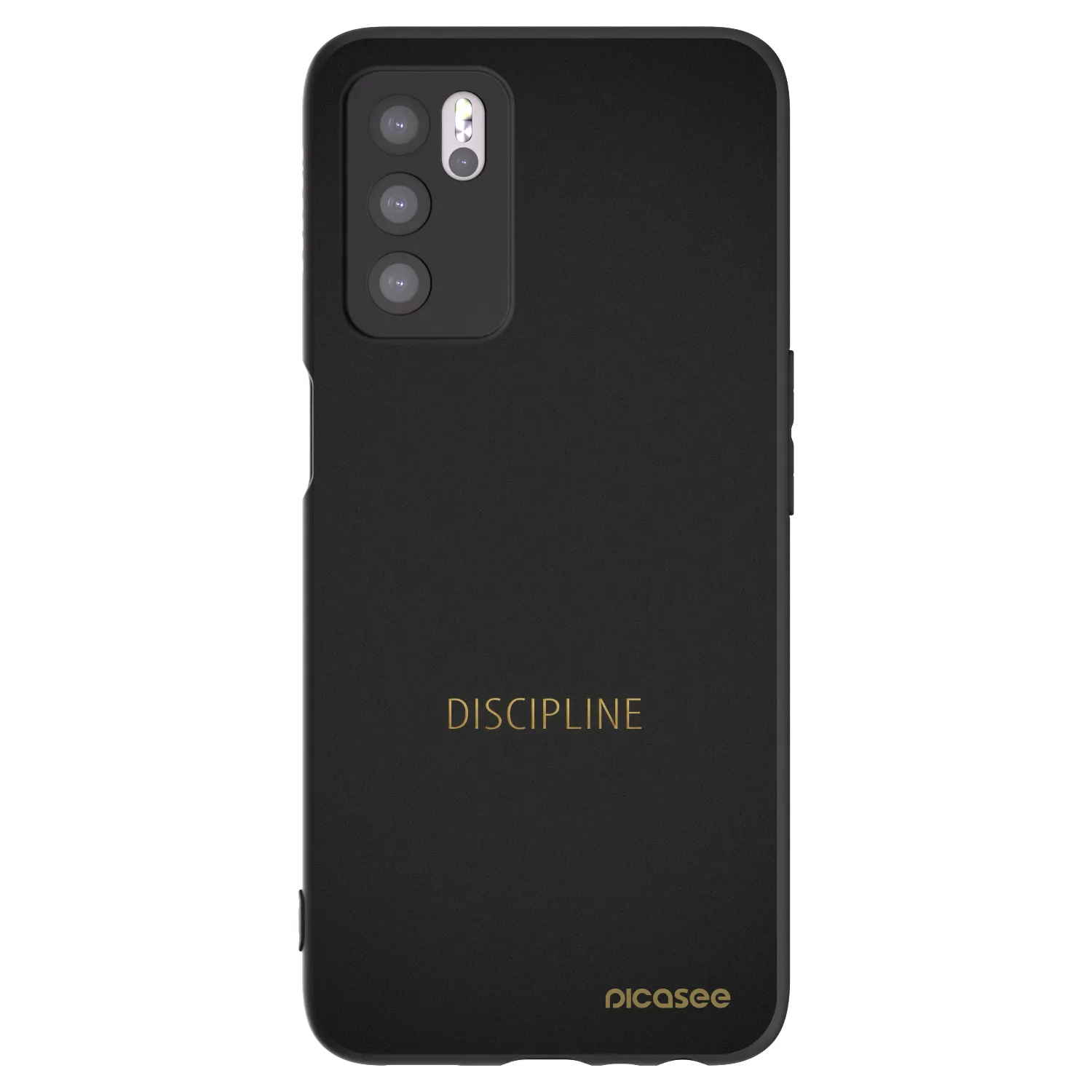Picasee silikonowe czarne etui na OPPO A16s - Discipline
