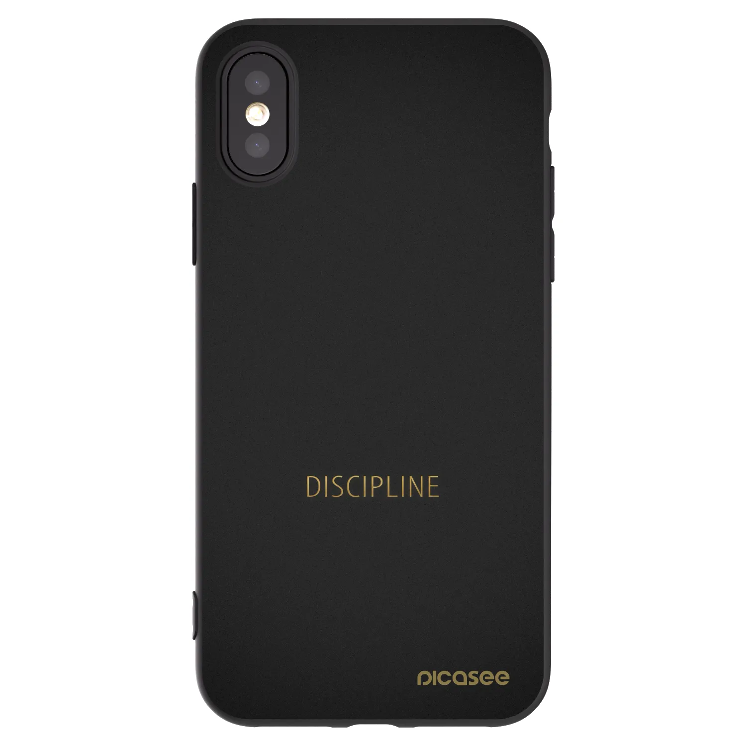 Picasee silikonowe czarne etui na Apple iPhone X/XS - Discipline