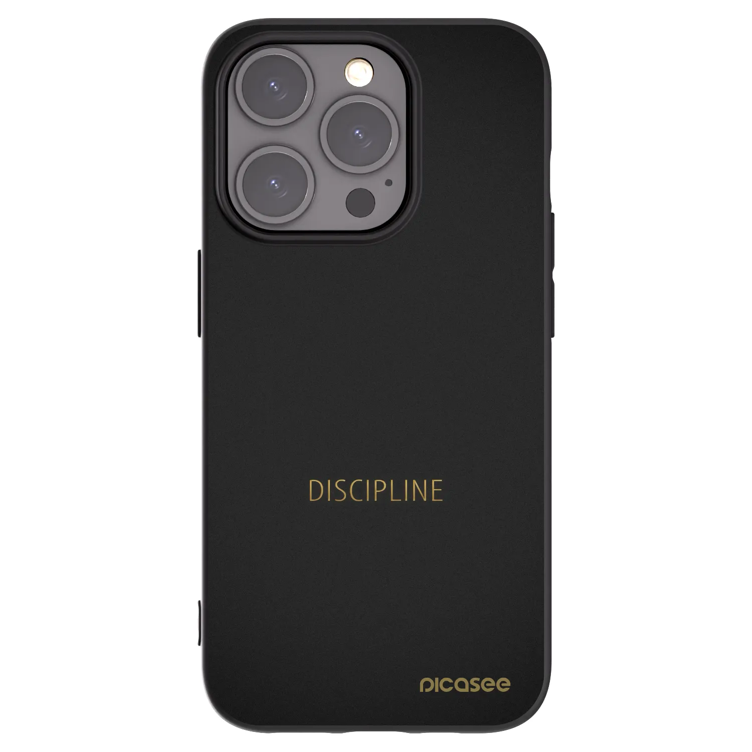 Picasee silikonowe czarne etui na Apple iPhone 15 Pro - Discipline