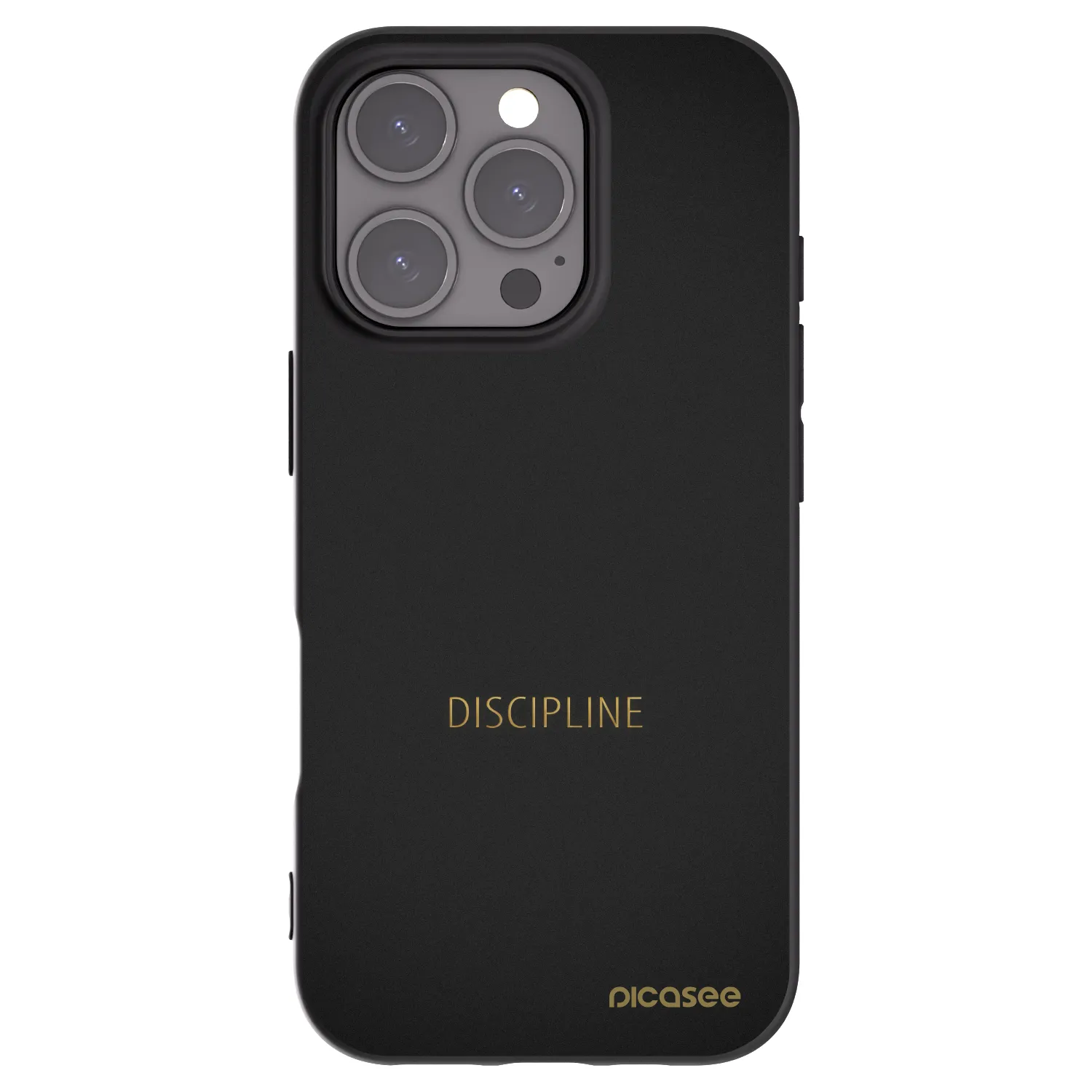 Picasee silikonowe czarne etui na Apple iPhone 16 Pro - Discipline