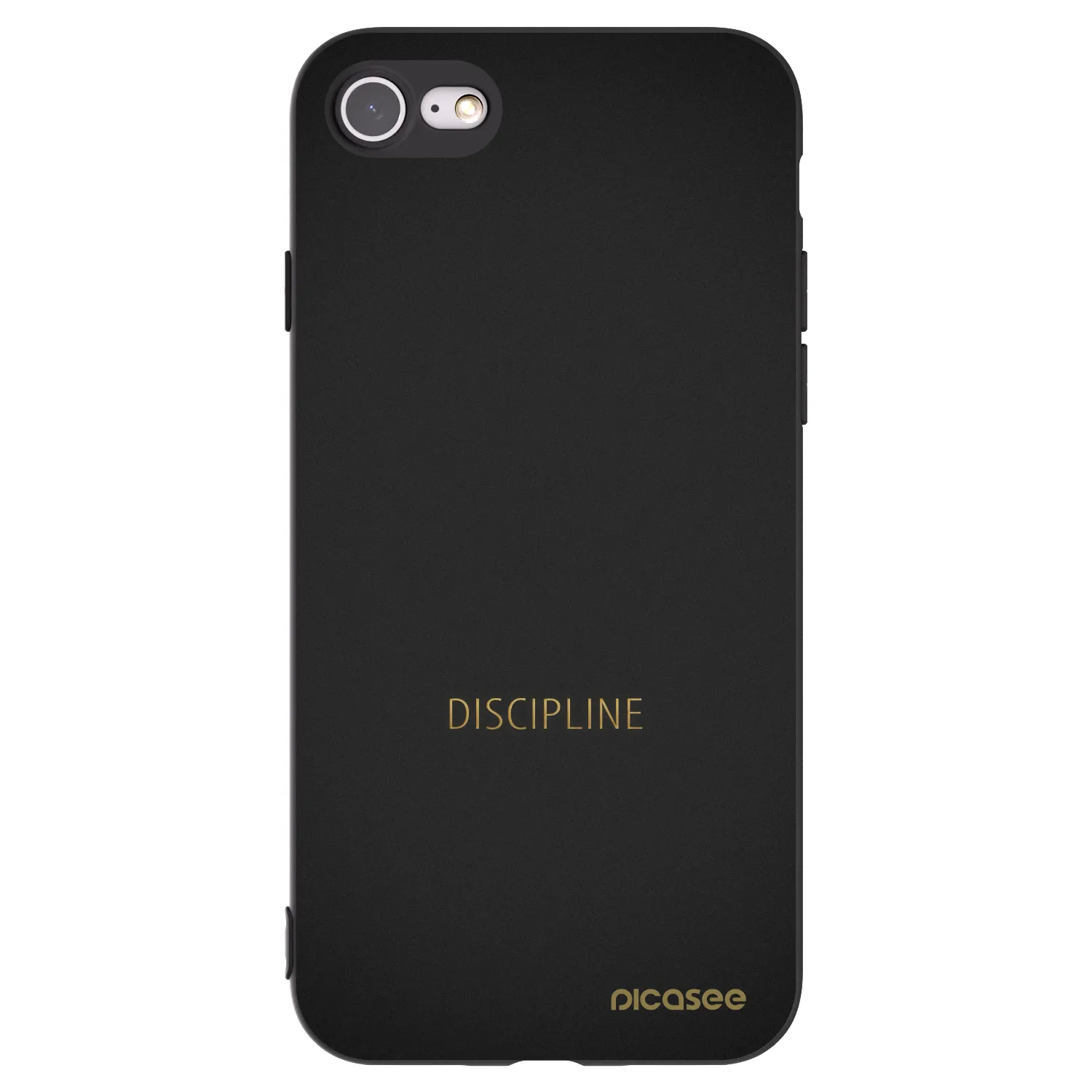 Picasee silikonowe czarne etui na Apple iPhone 8 - Discipline