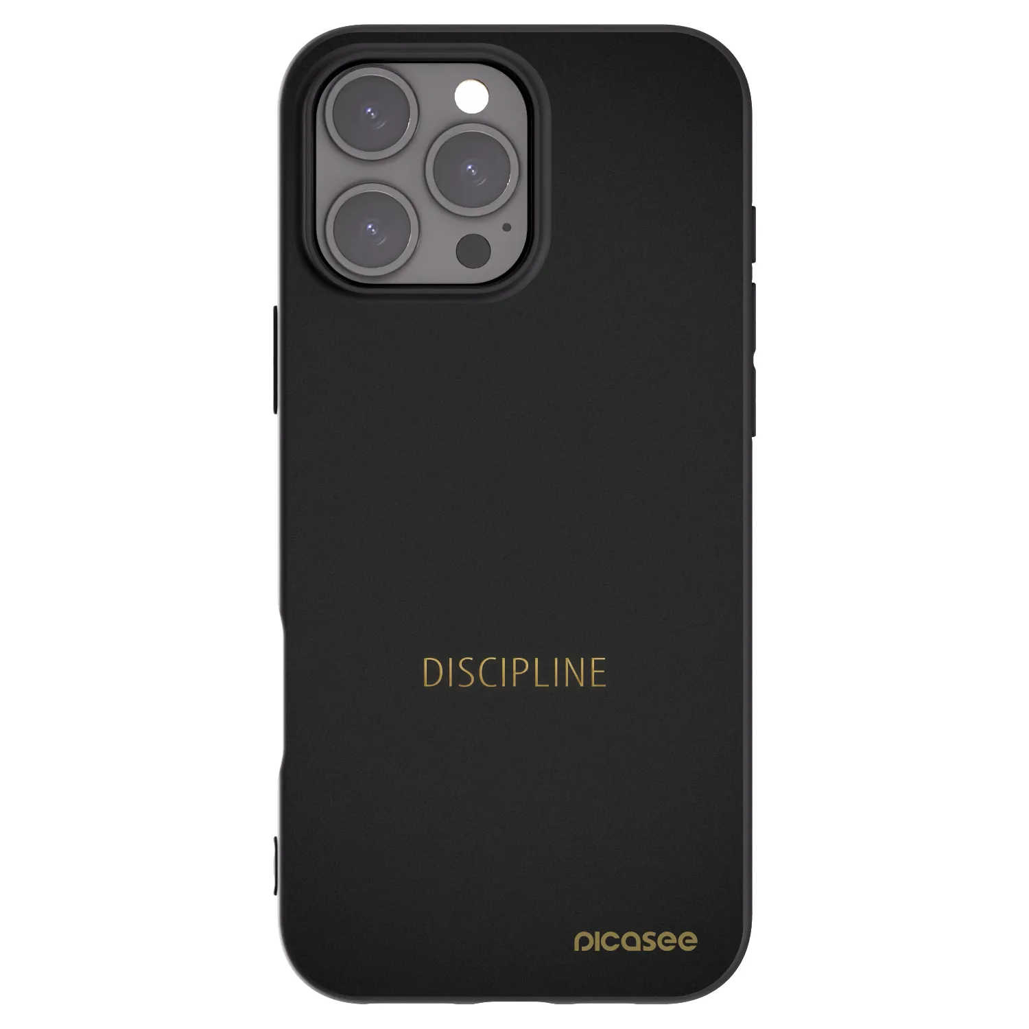 Picasee silikonowe czarne etui na Apple iPhone 16 Pro Max - Discipline